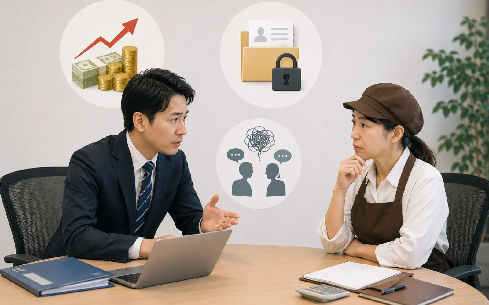 給与計算外注のデメリットを示すイメージ