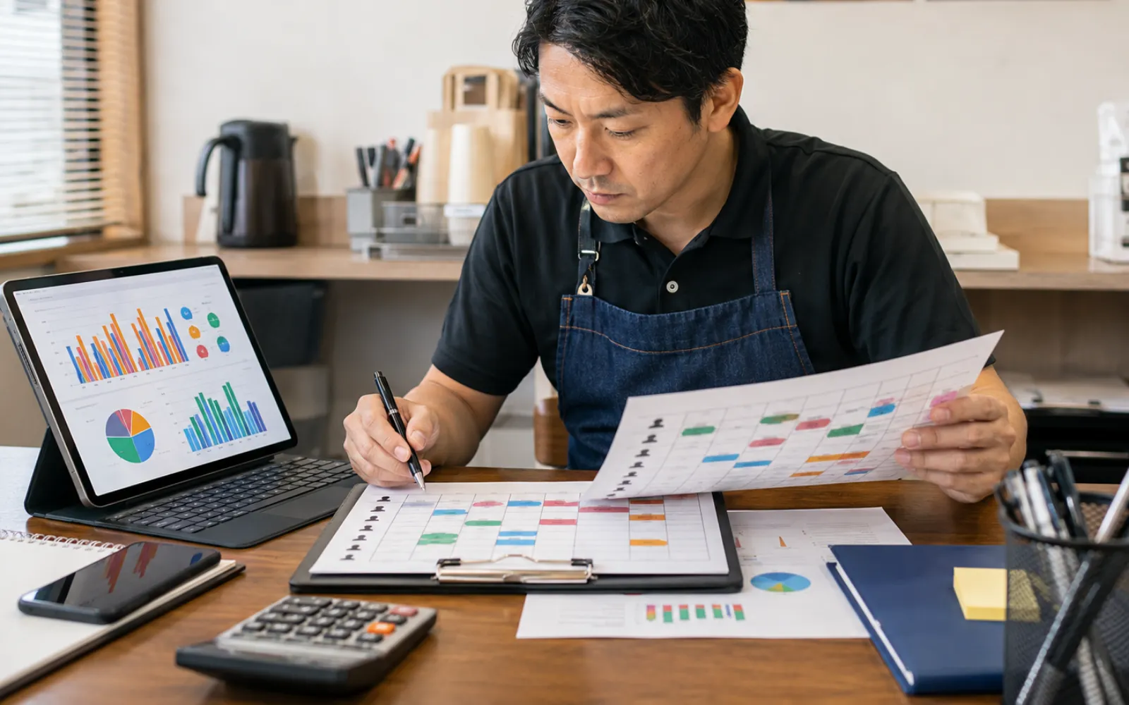 週次データをもとにシフトを調整するほっともっとオーナーのイメージ