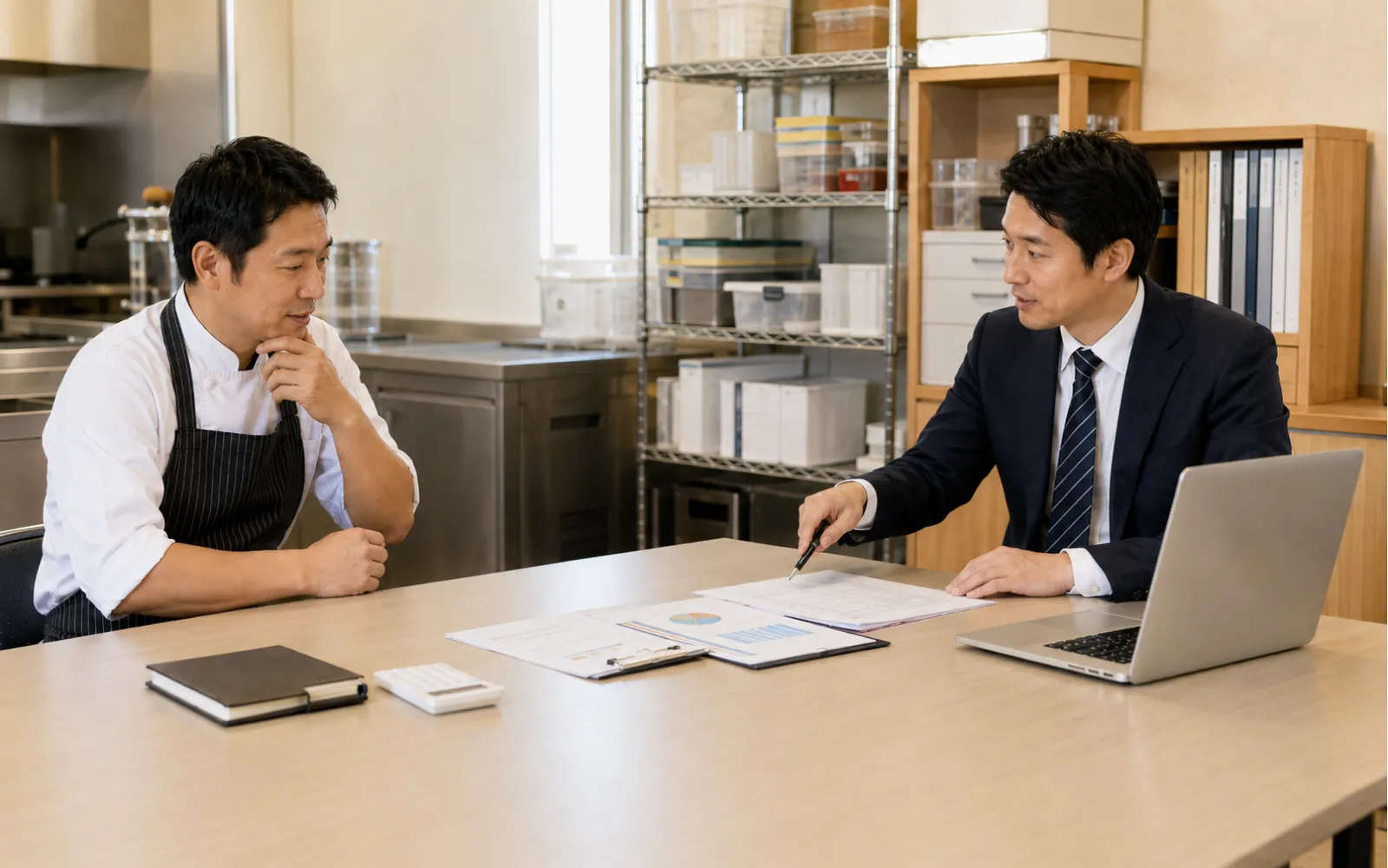 税理士と社宅制度の活用について相談しているほっともっとオーナーのイメージ