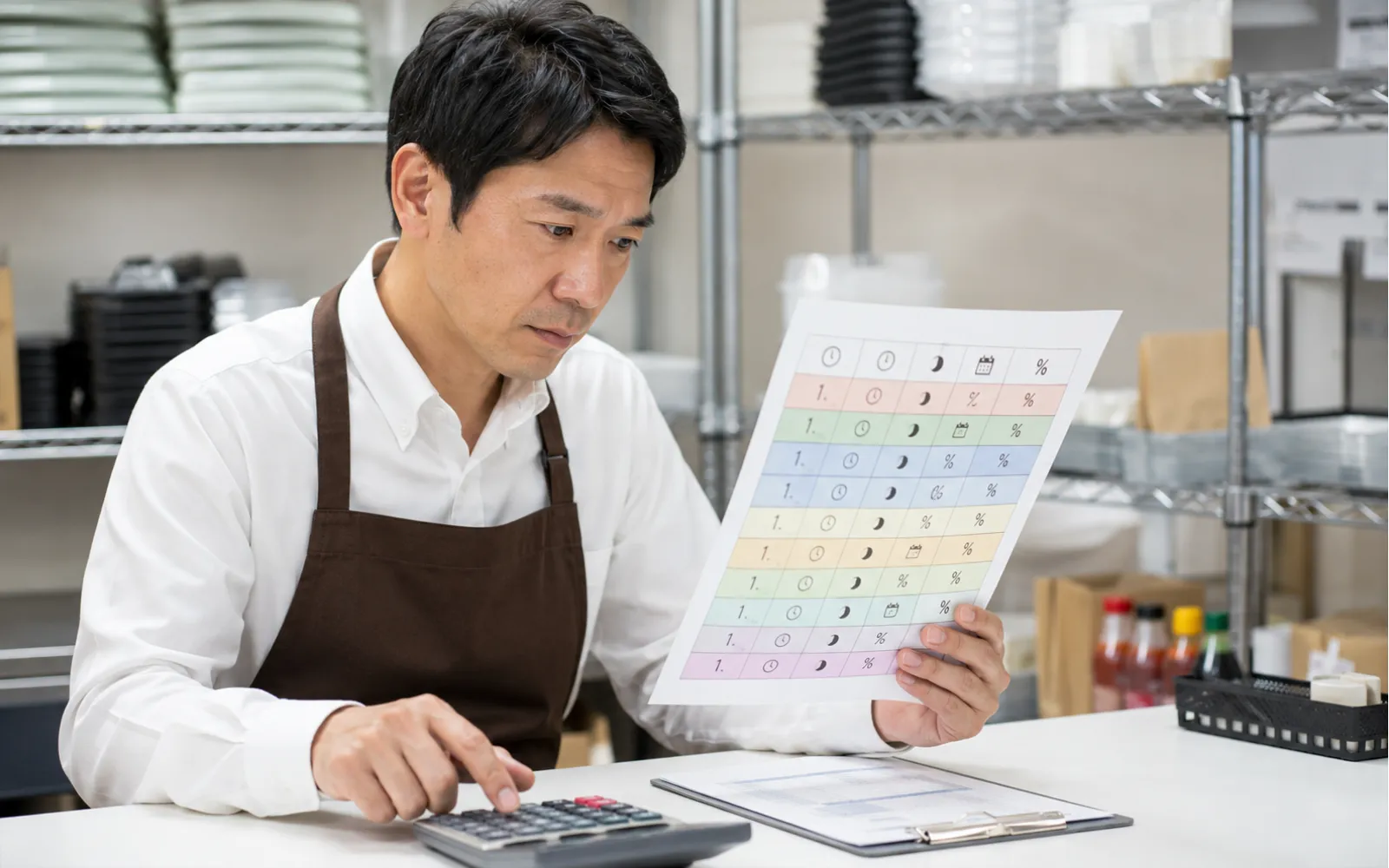 法定休日と深夜割増が重なるケースを書類で確認するほっともっとオーナーのイメージ