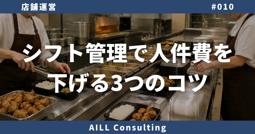 「シフト管理で人件費を下げる3つのコツ」AILLコンサルティング 店舗運営#010