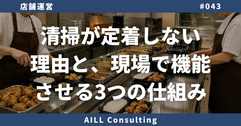 「清掃が定着しない理由と、現場で機能させる3つの仕組み」AILLコンサルティング ブログ#043