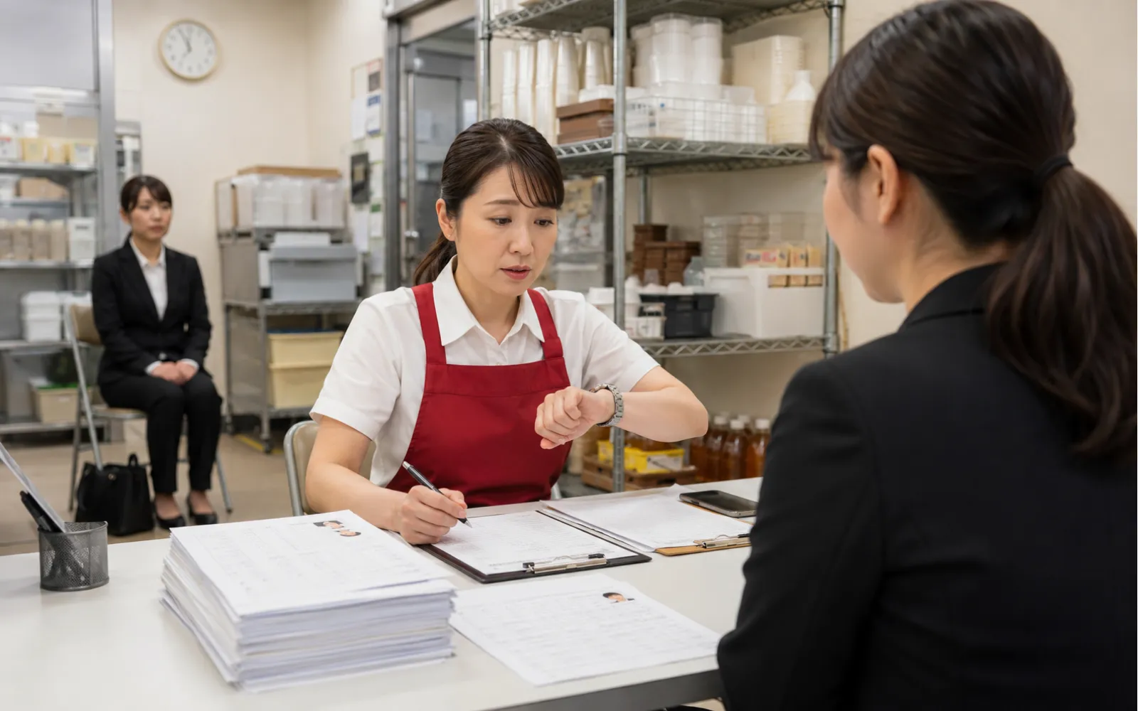 面接対応に時間をとるほっともっとオーナーのイメージ