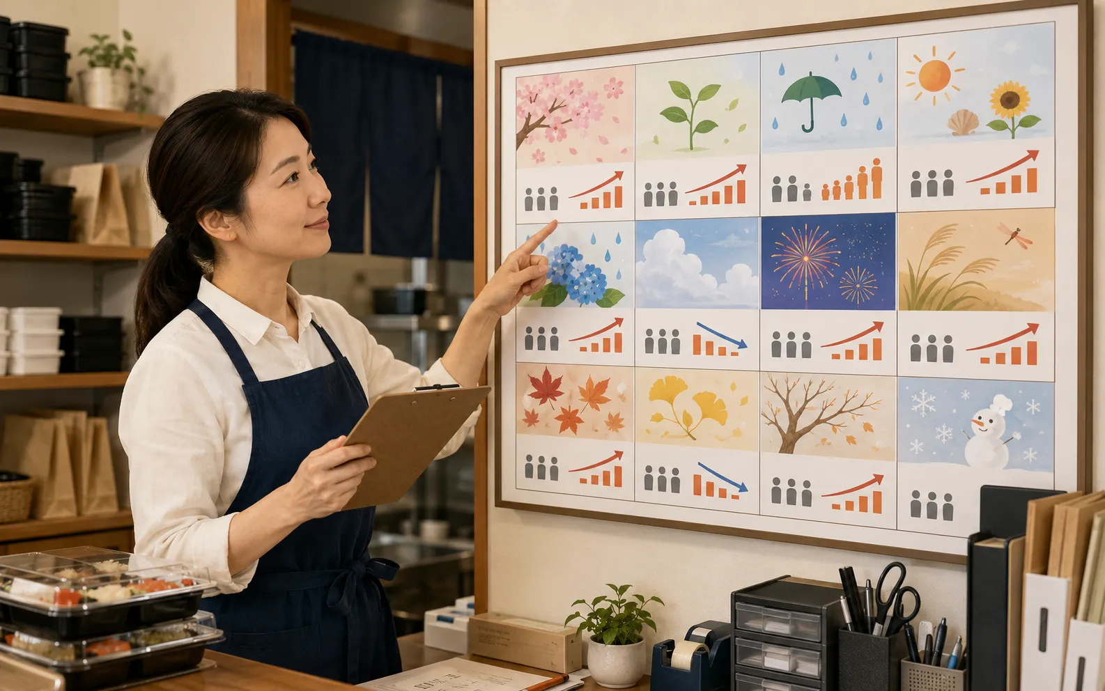 月別の求人動向カレンダーを確認するほっともっとオーナーのイメージ