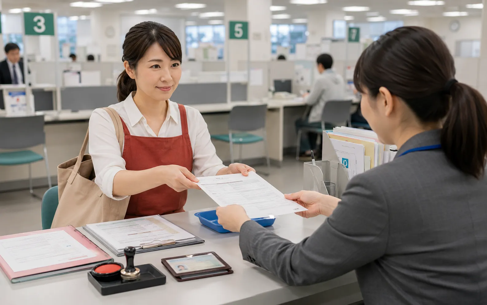 ハローワークで事業所登録の手続きをするほっともっとオーナーのイメージ