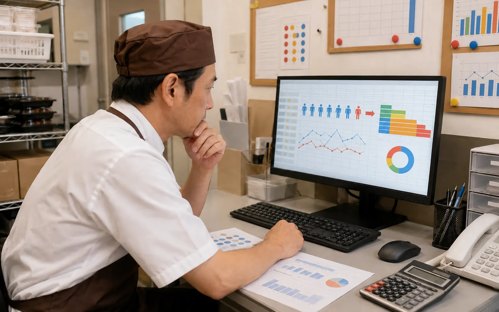 離職データを表計算ソフトにまとめて分析するほっともっとオーナーのイメージ