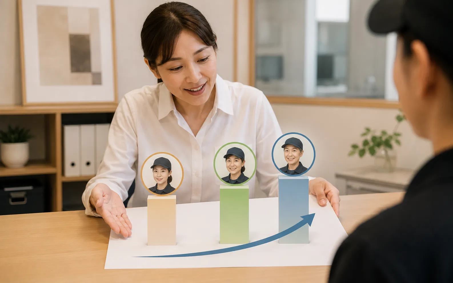 正社員化コースの受給額区分を説明するほっともっとオーナーのイメージ