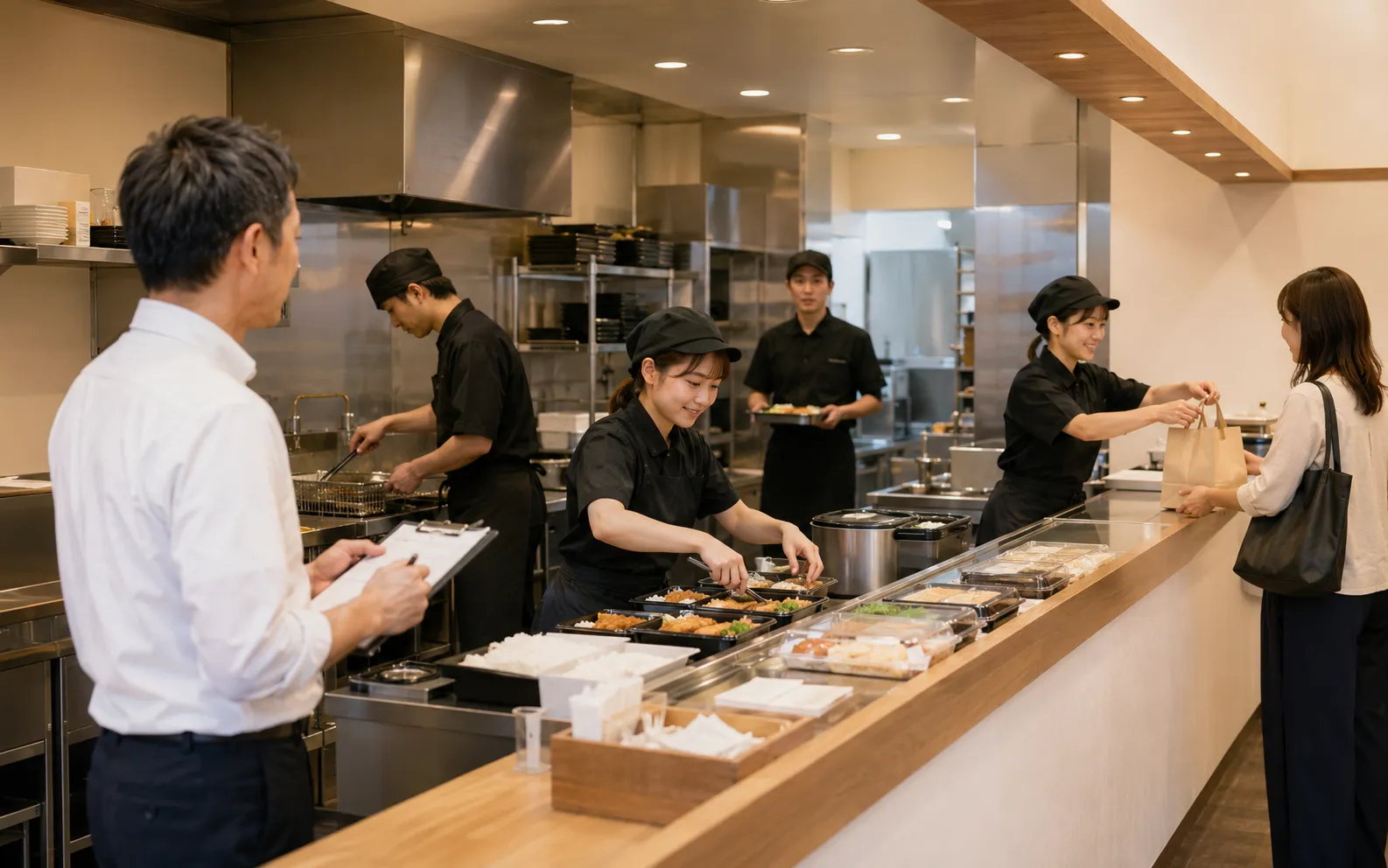 現場でクルーの向き不向きを観察するほっともっとオーナーのイメージ