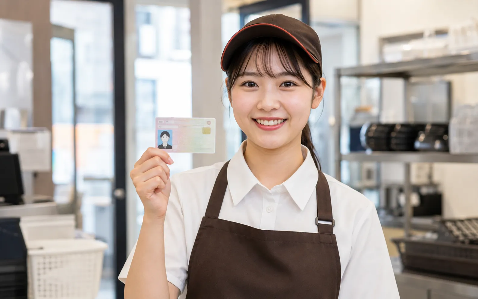 マイナンバーカードを手にしたクルーのイメージ